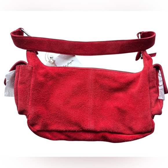 NWT Free People Siren Suede Shoulder Bag in Garnet - Picture 2 of 5